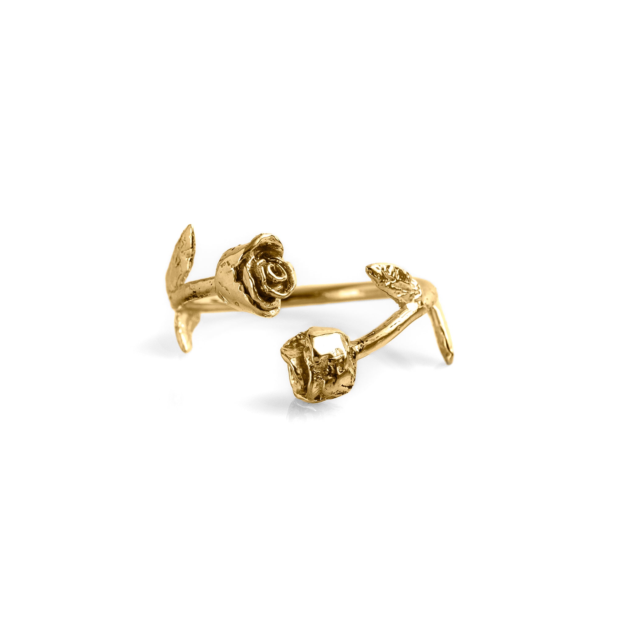 Double Rose 18K Solid Gold