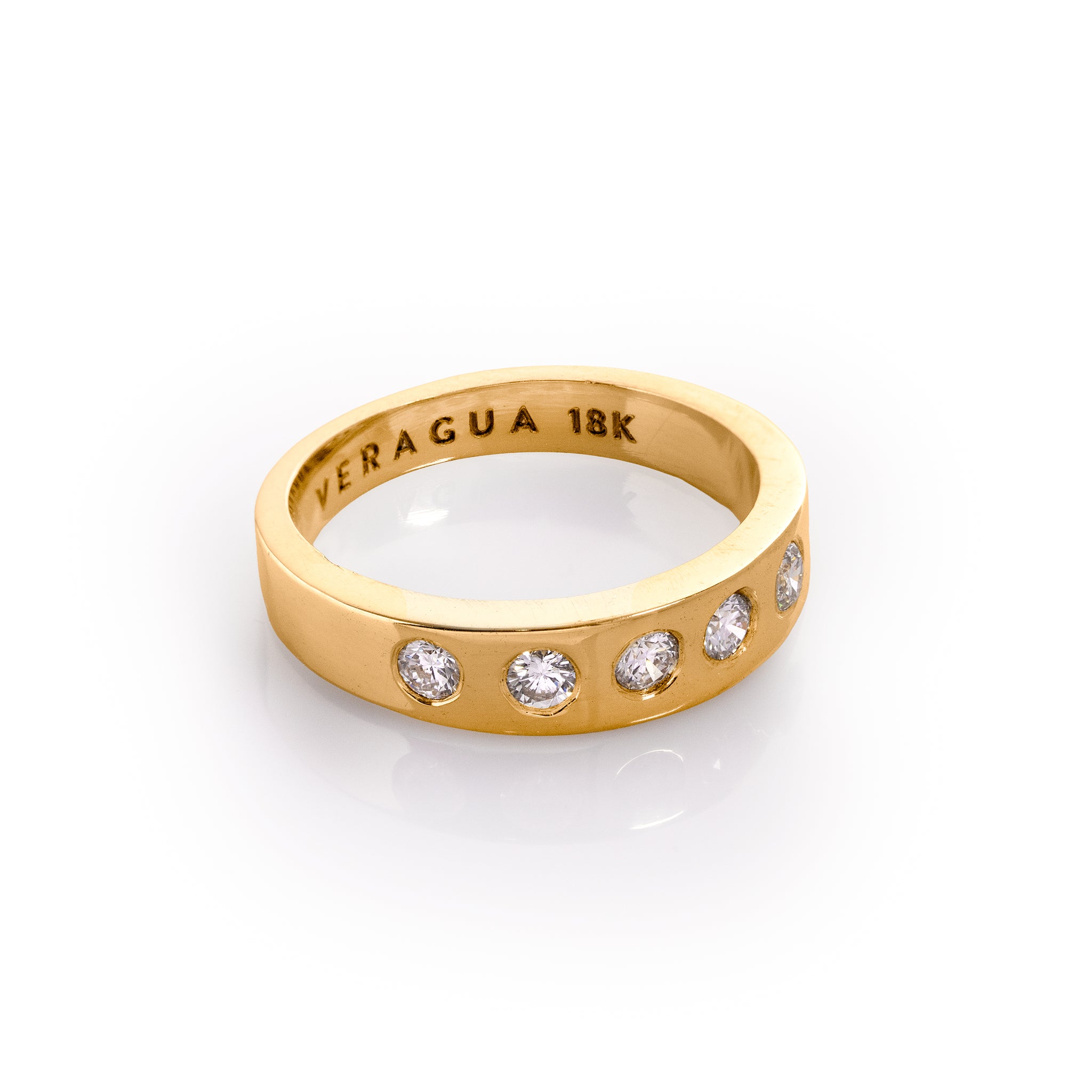 Diamonds Band (wide) 18K Solid Gold