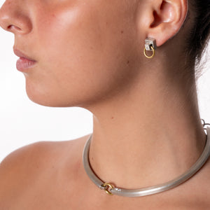 Aldaba Choker [925, 18K, white diamonds]